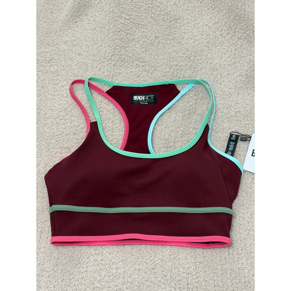 NWT Beach Riot Anari Bra Top in Raspberry. Size Small - Picture 6 of 8